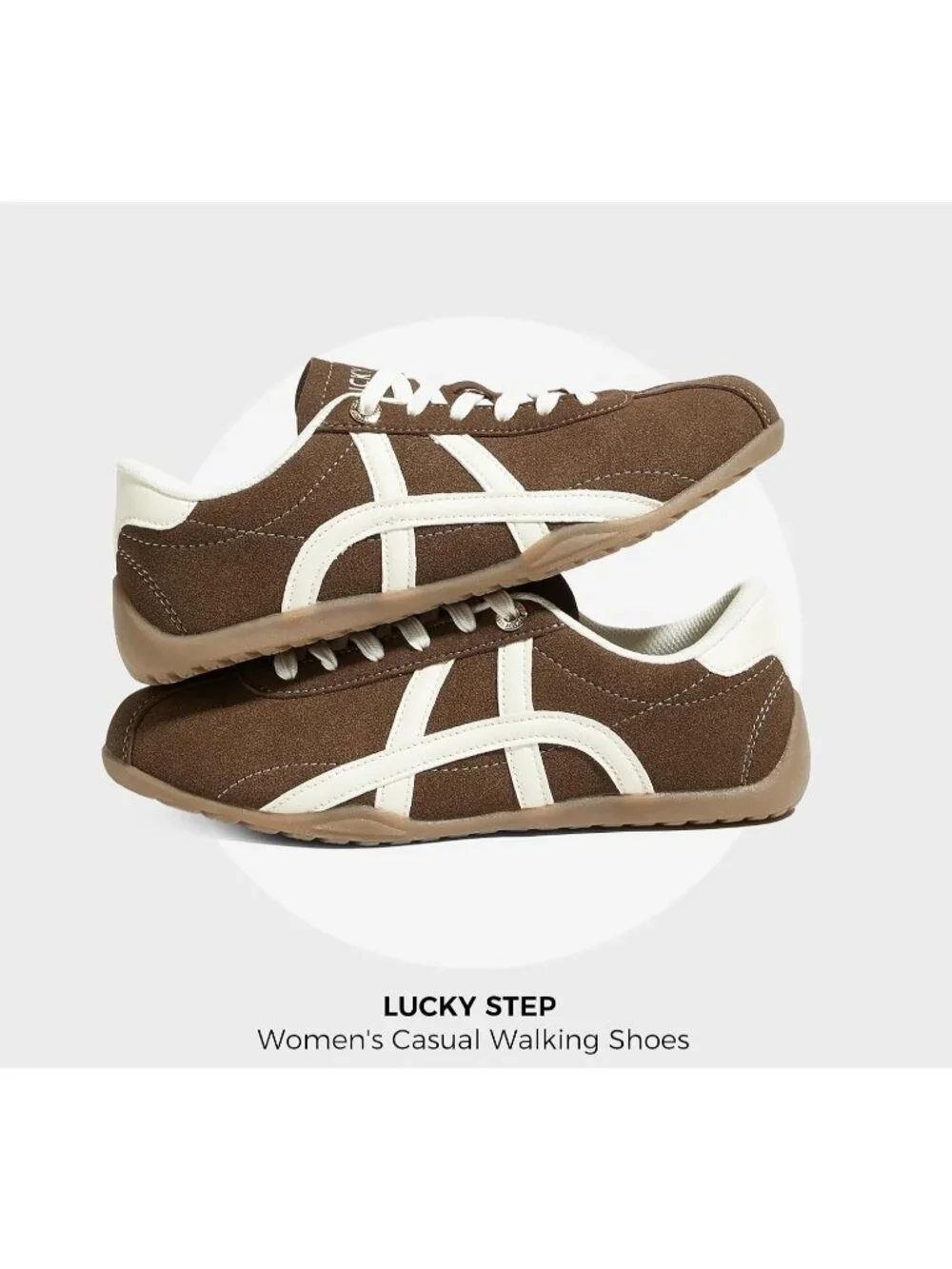 Women's Dark Brown Lightweight Trendy Fashion Thin Sole Walking Stylish Sneakers